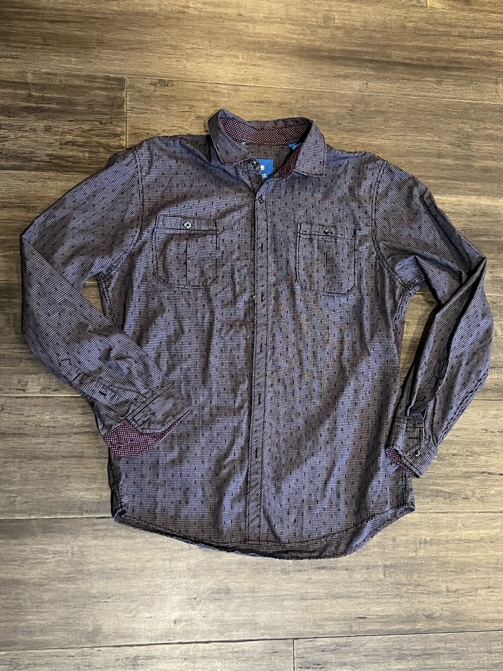 Michael Brandon men’s purple LS button down casual dress shirt sz L